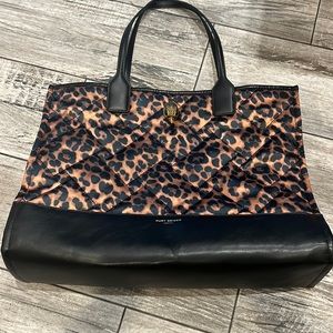 Kurt Geiger nylon recycled square shopper tote purse bag leopard